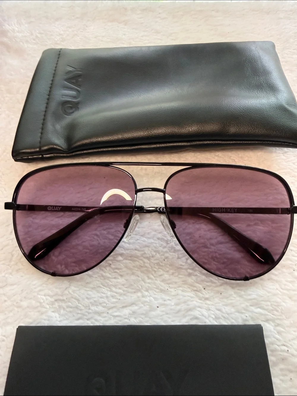 Quay High Key Black Aviator Sunglasses